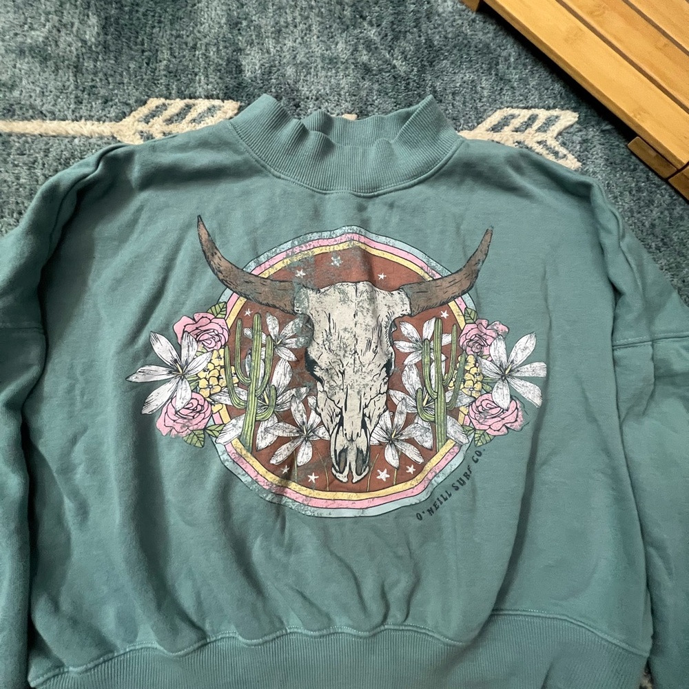 O'Neill Sage Green crew neck Cotton Pullover sweater size M